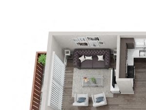 3D Two-Bedroom Apartment Floor Plan 3D Two-Bedroom Apartment Floor Plan at Westmont Village, Westmont